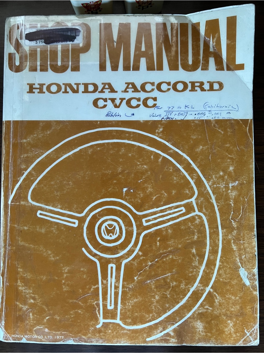 Honda Shop Manual for 1976/77 Honda Accord CVCC